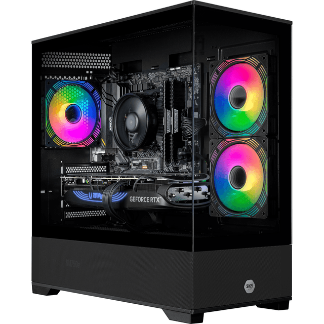 3XS Core 4070 RGB Gaming Tower - NVIDIA GeForce RTX 4070, AMD Ryzen 5, 1TB SSD - Black