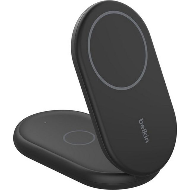 Belkin BoostCharge™ Qi2 2-in-1 15w Magnetic Foldable Wireless Charger - Black