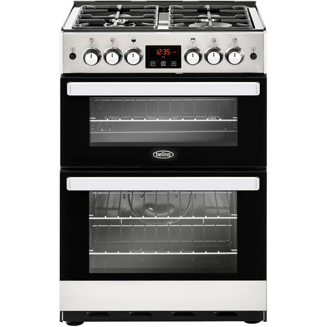 Belling Cookcentre 60G Gas Cooker with Full Width Electric Grill - Stainless Steel - A+/A Rated