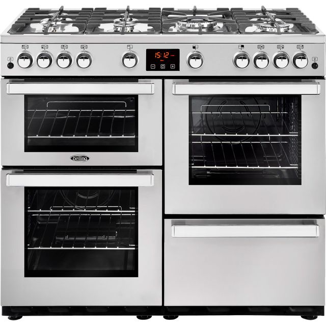 Belling CookcentreX100GProf 100cm Gas Range Cooker - Stainless Steel - A/A Rated