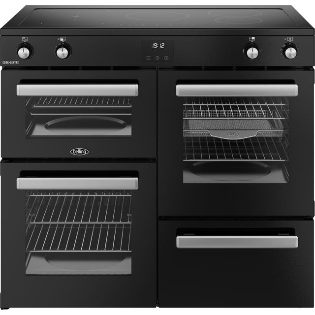 Belling Cookcentre 100Ei 100cm Electric Range Cooker with Induction Hob – Black – A/A Rated