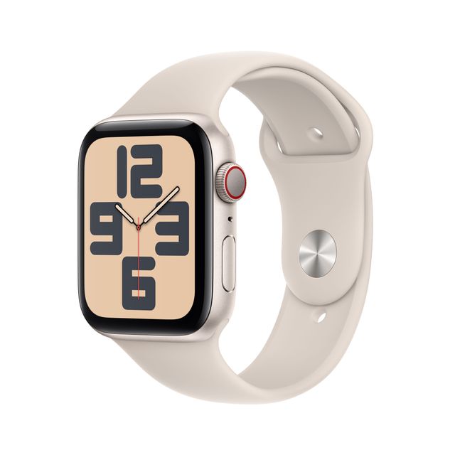 Apple Watch SE, 44mm, Aluminium Case, GPS + Cellular [2023] - Starlight Sport Band M/L
