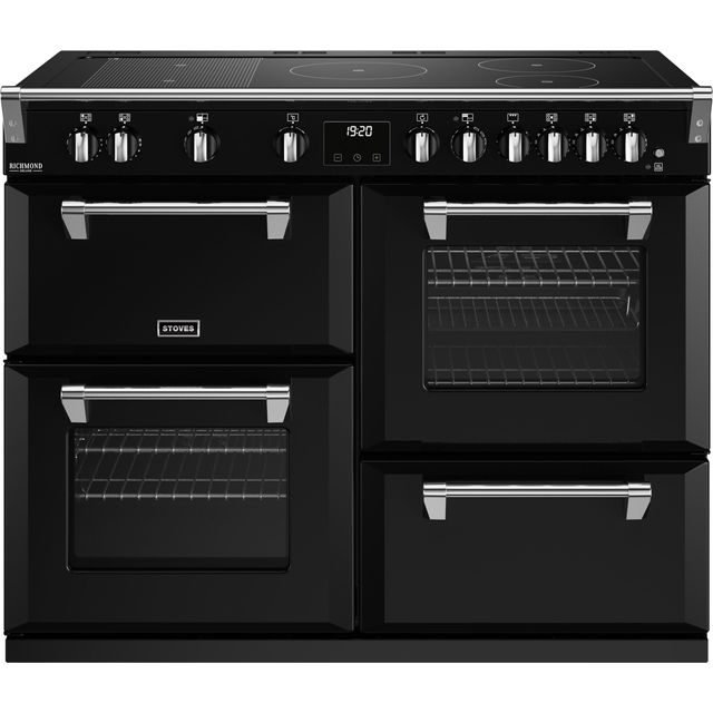 Stoves Richmond Deluxe ST DX RICH D1100Ei RTY BK 100cm Electric Range Cooker with Induction Hob - Black - A Rated