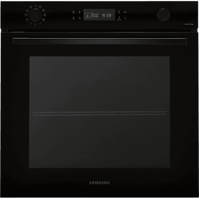 Samsung Bespoke Series 4 NV7B41307AK Wifi Connected Built In Electric Single Oven with Pyrolytic Cleaning - Black Glass - A+ Rated