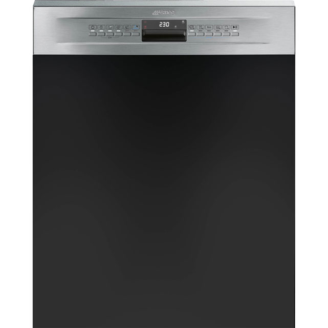 Smeg DD612 Semi Integrated Standard Dishwasher - Stainless Steel Control Panel with Fixed Door Fixing Kit - A+ Rated
