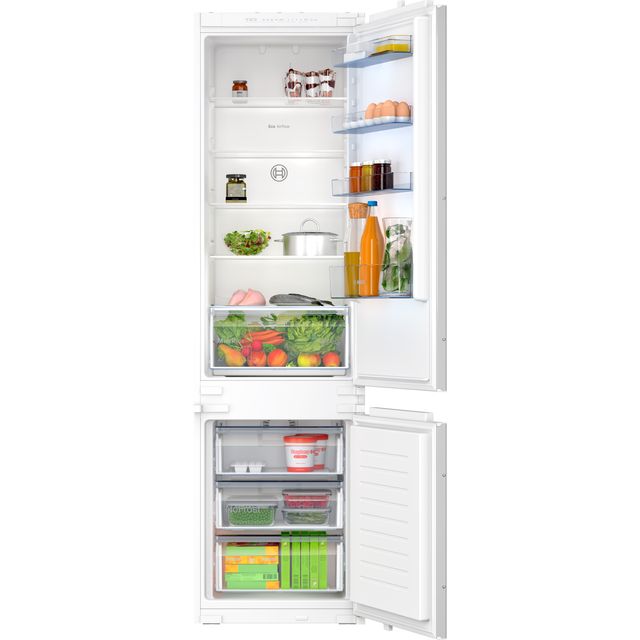 Bosch Series 2 KIN96NSE0 Integrated 70/30 Frost Free Fridge Freezer with Sliding Door Fixing Kit - White - E Rated - KIN96NSE0_WH - 1