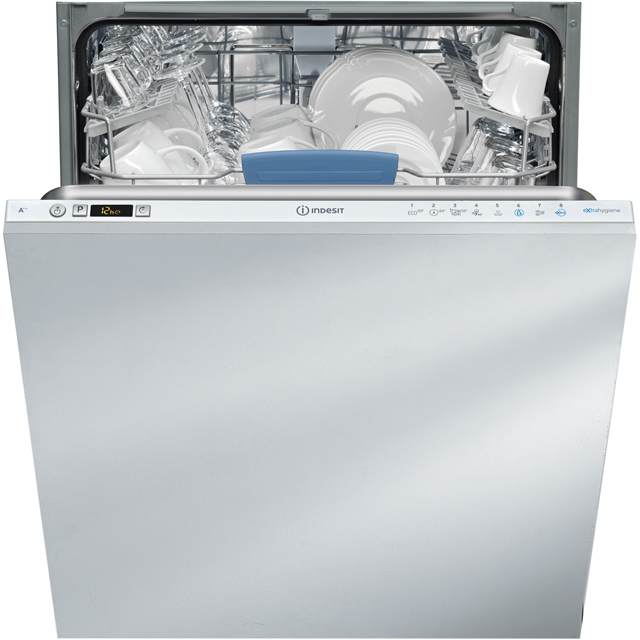 Indesit DIFP8T94Z Fully Integrated Standard Dishwasher - Silver Control Panel with Fixed Door Fixing Kit - A++ Rated