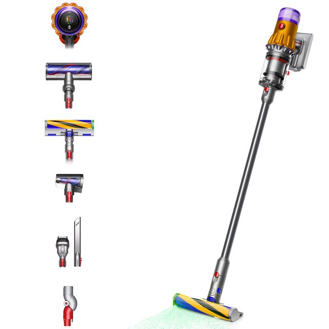 Dyson V12 Detect™ Slim Absolute Cordless Vacuum Cleaner with up to 60 Minutes Run Time - Brushed iron / Yellow