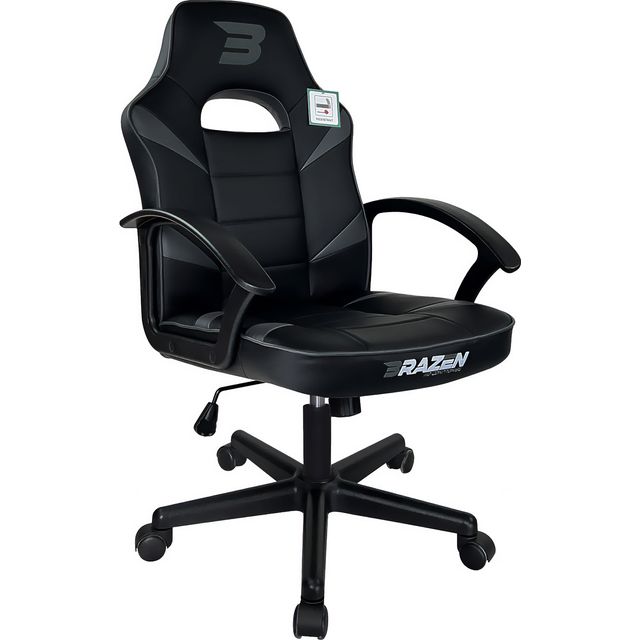 BraZen Valor Mid-Back PC Gaming Chair - Black / Grey