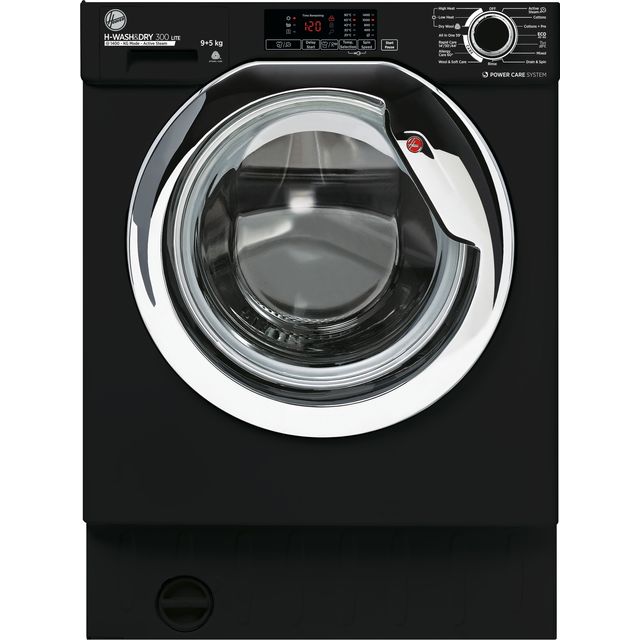Hoover HBDS495D1ACBE-80 Integrated Washer Dryer, 9&5kg, 1400 rpm Black