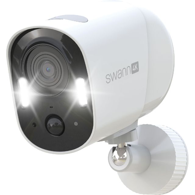 Swann Xtreem Pro 4K Wireless Camera with Spotlights Smart Home Security Camera - White