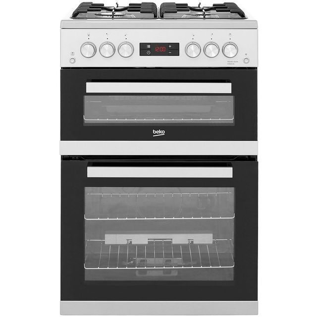 Beko KDG653S 60cm Freestanding Gas Cooker with Full Width Gas Grill - Silver - A+/A Rated