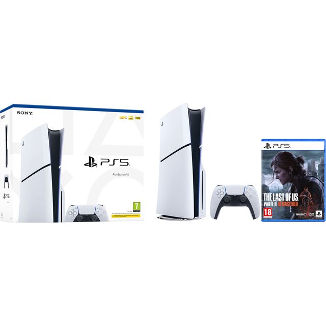 PlayStation 5 (Model Group – Slim) 1 TB with The Last of Us Part II Remastered  - White / Black
