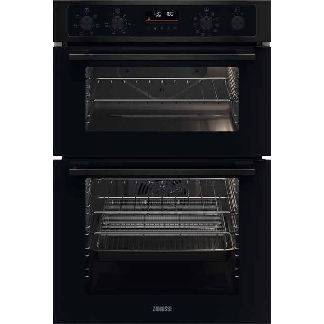 Zanussi Series 40 AirFry ZKCNA7KN Built In Electric Double Oven - Black - A Rated