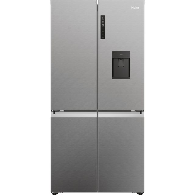 Haier Cube 90 Series 5 HCR5919EHMP Plumbed Total No Frost American Fridge Freezer - Platinum Silver - E Rated