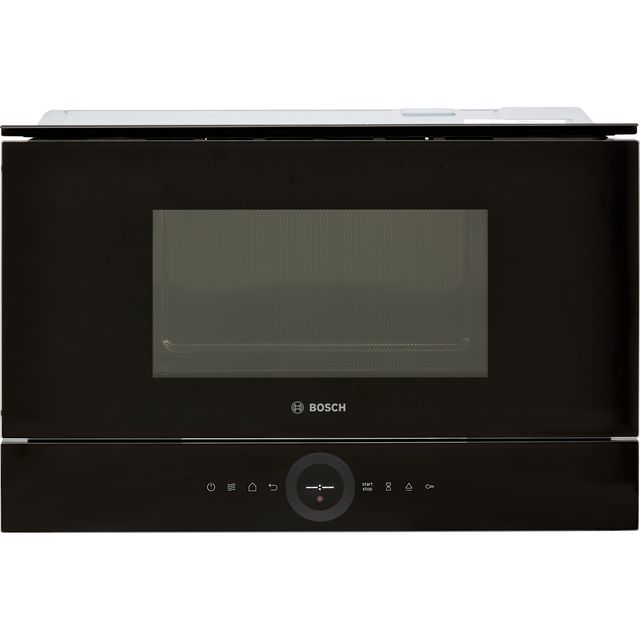 Bosch Series 8 BFL7221B1B 38cm tall, 59cm wide, Built In Compact Microwave - Black