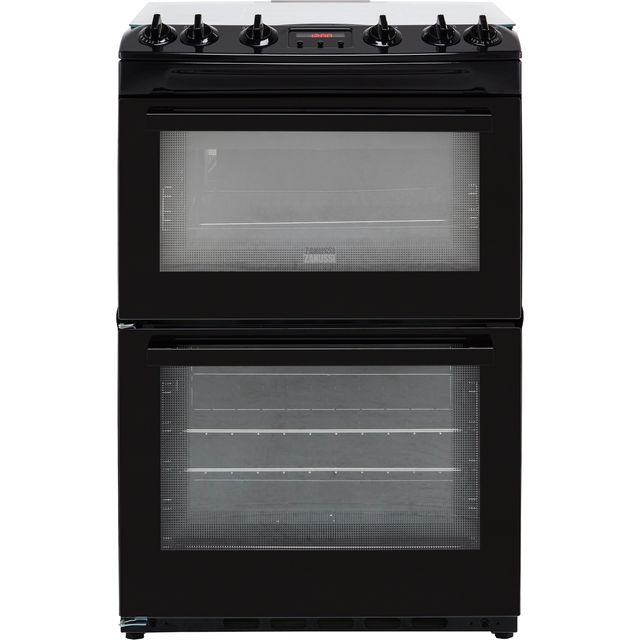 Zanussi ZCG63260BE Freestanding Gas Cooker with Full Width Electric Grill - Black - A/A Rated