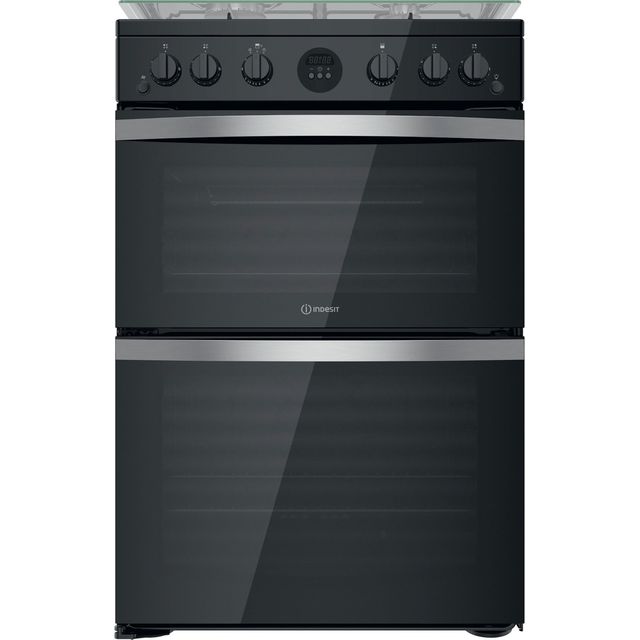 Indesit ID67G0MCB/UK Freestanding Gas Cooker - Black - A+/A+ Rated