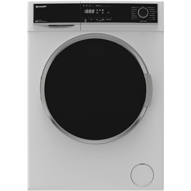 Sharp ES-HFH0148W3 10Kg Washing Machine with 1400 rpm - White - A+++ Rated - ES-HFH0148W3_WH - 1
