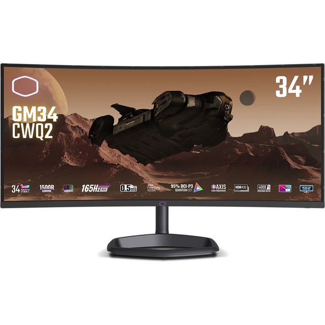 Cooler Master GM34-CWQ2 34 UltraWide Quad HD Gaming Monitor with AMD FreeSync with NVidia G-Sync - Black