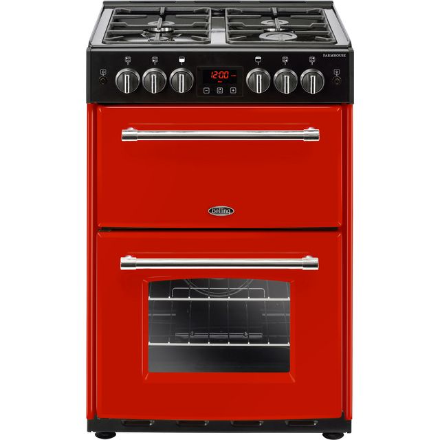 Belling Farmhouse60G 60cm Freestanding Gas Cooker with Full Width Electric Grill - Hot Jalapeno - A+/A Rated