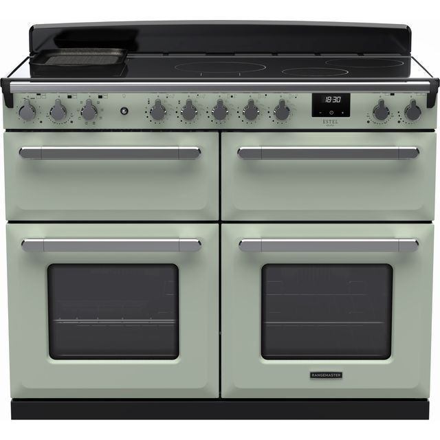 Rangemaster Estel Deluxe ESDLB110EIPMNT/CM1 110cm Electric Range Cooker with Induction Hob – Mint / Chrome – A Rated