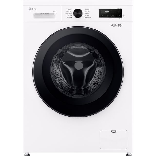 LG X10 Series Direct Drive™ F4X1008NWK 8kg WiFi Connected Washing Machine with 1400 rpm – White – A Rated