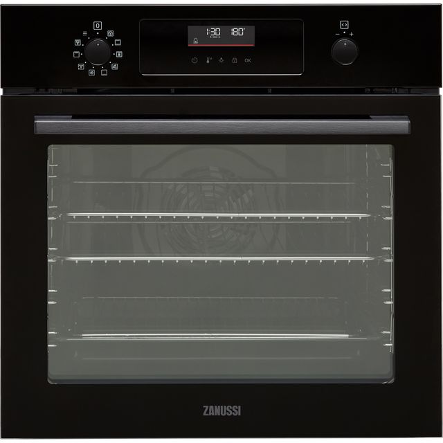 Zanussi ZOPNX6KN Built In Electric Single Oven with Pyrolytic Cleaning - Black - A+ Rated