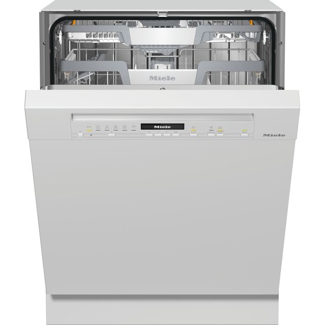 Miele Semi Integrated Standard Dishwasher - White with Fixed Door Fixing Kit - A Rated