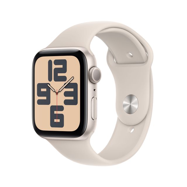 Apple Watch SE, 44mm, Aluminium Case, GPS [2023] - Starlight Sport Band S/M