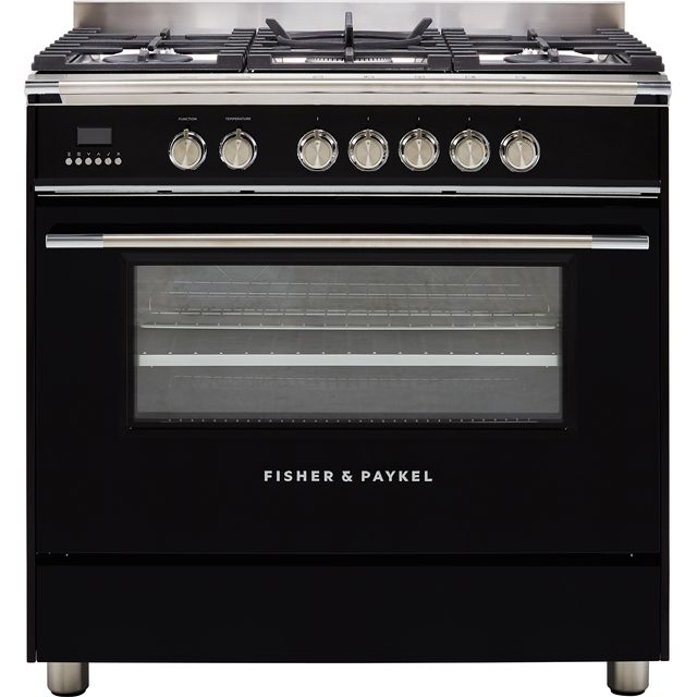Fisher & Paykel Classic OR90SCG4B1 90cm Dual Fuel Range Cooker - Black - A Rated
