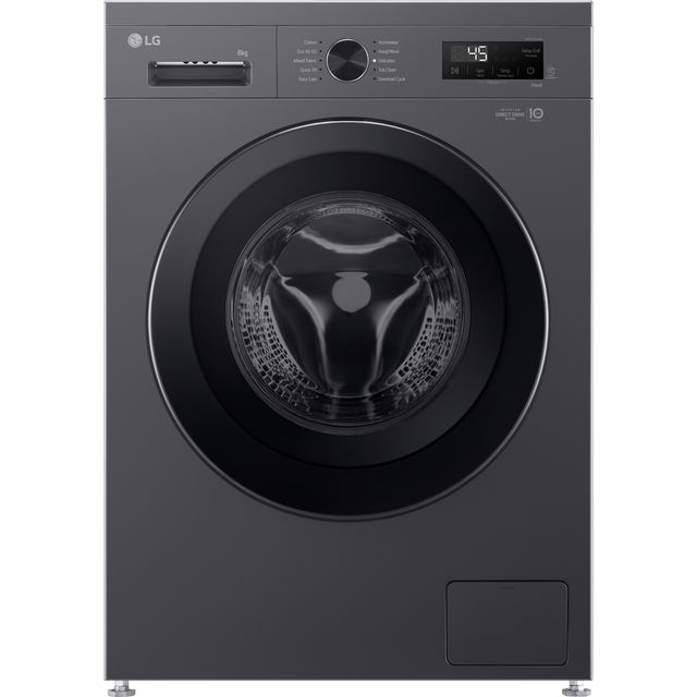 LG X10 Series Direct Drive™ F4X1008NMK 8kg WiFi Connected Washing Machine with 1400 rpm – Slate Grey – A Rated