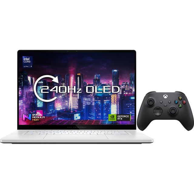 ASUS ROG Zephyrus G16 16" Gaming Laptop - NVIDIA GeForce RTX 4060, Intel® Core™ Ultra 9, 1TB SSD - With Xbox Controller - White - Xbox Controller