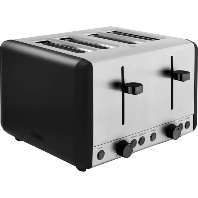 Tower T20086BLK- 4 Slice Toaster - Black