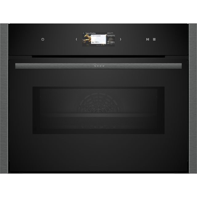 NEFF N90 C24MS71G0B Wifi Connected Built In Compact Electric Single Oven with Pyrolytic Cleaning - Graphite