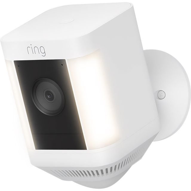 Ring Battery Powered Spotlight Cam Plus Full HD 1080p Smart Home Security Camera - White