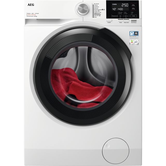 AEG ProSteam® Technology LWR7185M4B 8Kg / 5Kg Washer Dryer with 1400 rpm – White – D/A Rated