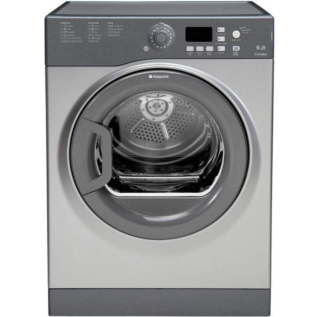 Hotpoint FTVFG65BGG Free Standing Vented Tumble Dryer in Graphite