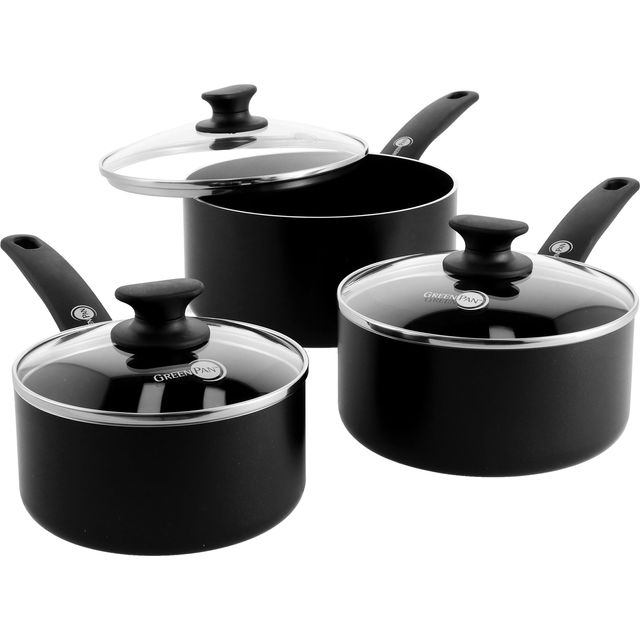 GreenPan Cambridge 3 Piece Induction Pan Set - Black