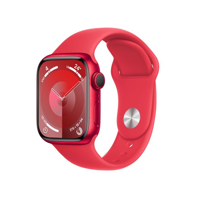 Apple Watch Series 9, 41mm, (PRODUCT) RED Aluminium Case, GPS [2023] - (PRODUCT)RED Sport Band M/L
