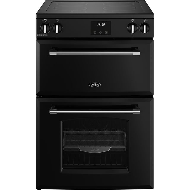 Belling Farmhouse 60Ei TCH 60cm Electric Mini Range Cooker with Induction Hob - Black - A/A Rated