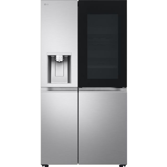 LG InstaView™ GSXE91BSAD Wifi Connected Non-Plumbed Total No Frost American Fridge Freezer - Brushed Steel - D Rated