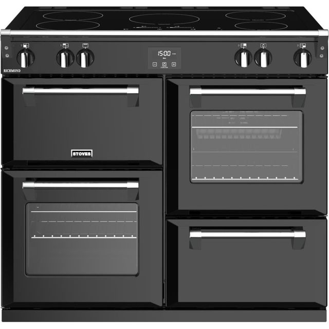 Stoves Richmond ST RICH S1000Ei MK22 BK 100cm Electric Range Cooker with Induction Hob - Black - A Rated