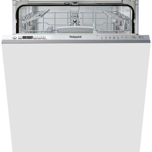 Hotpoint HIC3C26WUKN Fully Integrated Standard Dishwasher – Stainless Steel Control Panel with Fixed Door Fixing Kit – E Rated