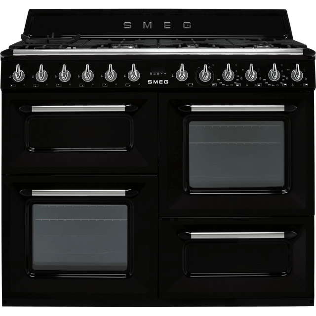 Smeg Victoria TR4110BL1 110cm Dual Fuel Range Cooker – Black – A/A Rated