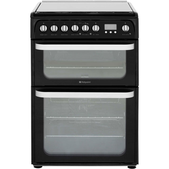 Hotpoint Ultima HUD61KS 60cm Dual Fuel Cooker - Black - A/A Rated - Needs 4.8KW Electrical Connection