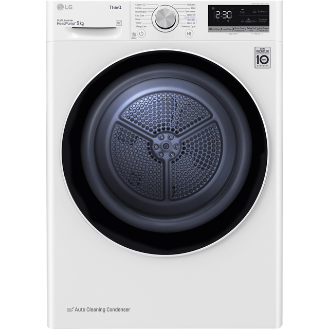 LG V7 FDV709W Wi-Fi Connected 9Kg Heat Pump Tumble Dryer with Allergy Care, Gentle Care, A++ Energy Rating