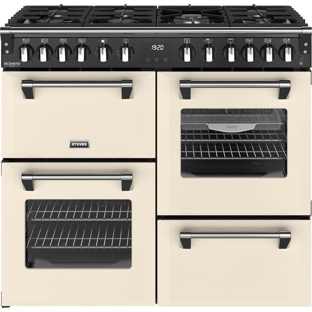 Stoves Richmond Deluxe 100cm Dual Fuel Range Cooker - Cream - A/A/A Rated