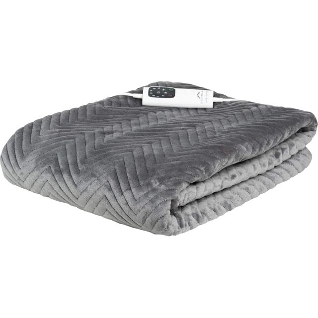 Dreamland Hurry Home Deluxe Velvet Heated Throw - Grey