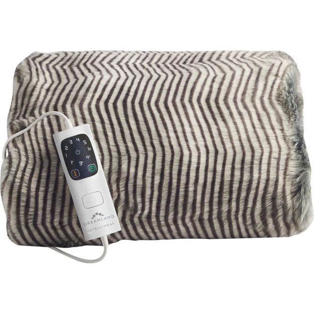 Dreamland Hygge Days Luxury Faux Fur Heated Throw - Zebra Print